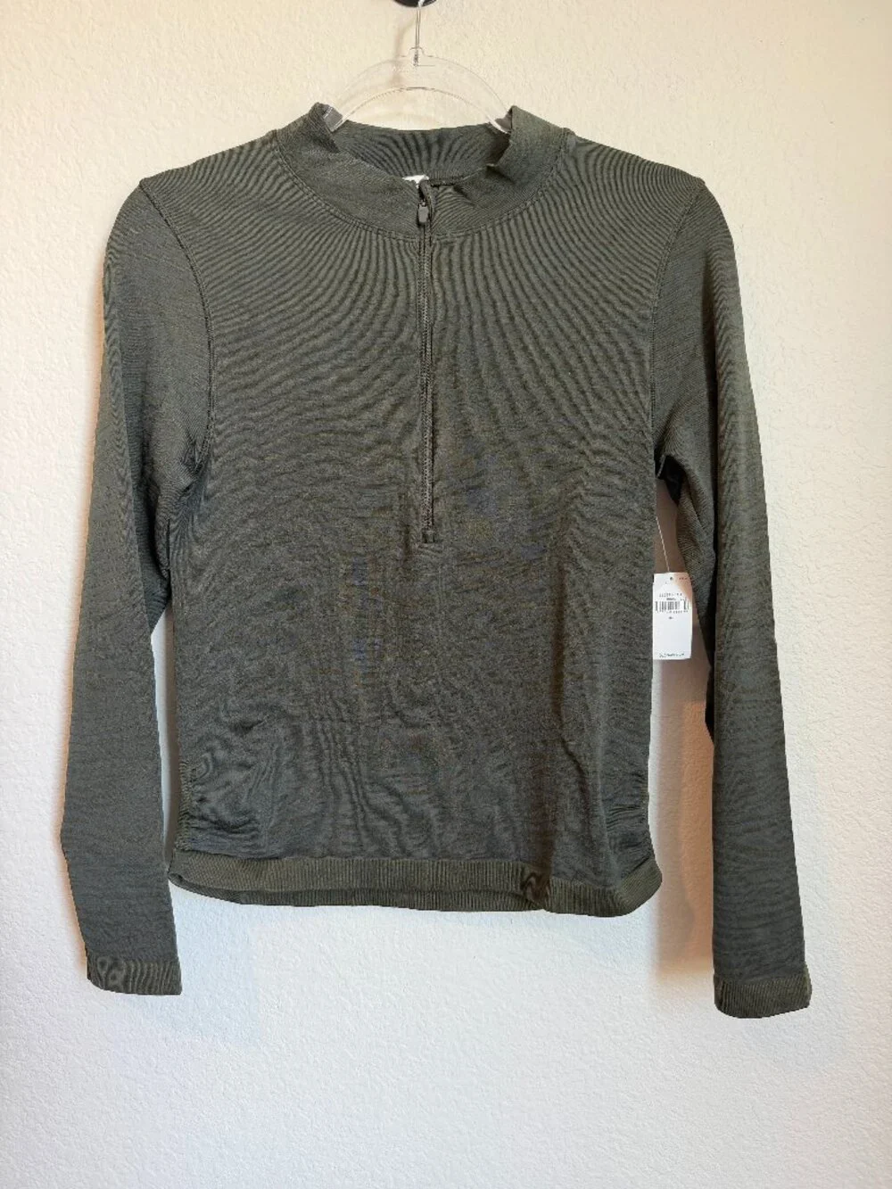 Old Navy Seamless Jacquard Mock-Neck Half-Zip Top Ancient Forest XL NWT